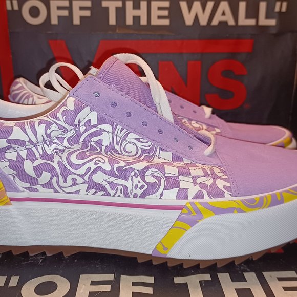 Vans Old Skool Men's 8/Women’s 9.5 stacked Wavy Daze Sheer Lilac VN0A4U15BD9 - Picture 12 of 12